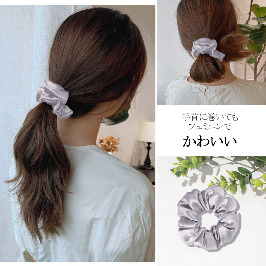 ［Utukky］シルク100％シュシュ｜跡がつきにくいヘアゴム