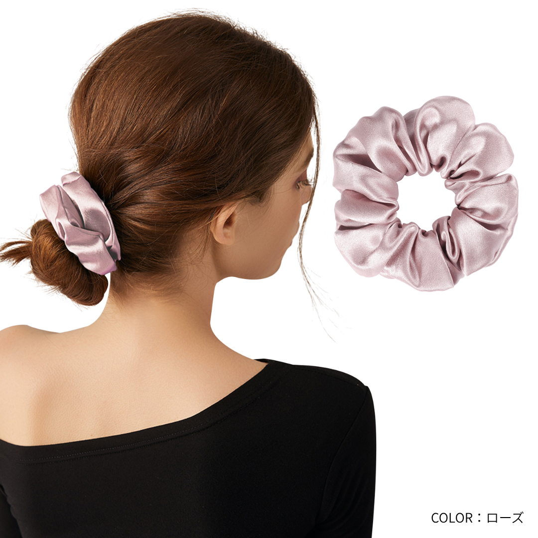 ［Utukky］シルク100％シュシュ｜跡がつきにくいヘアゴム