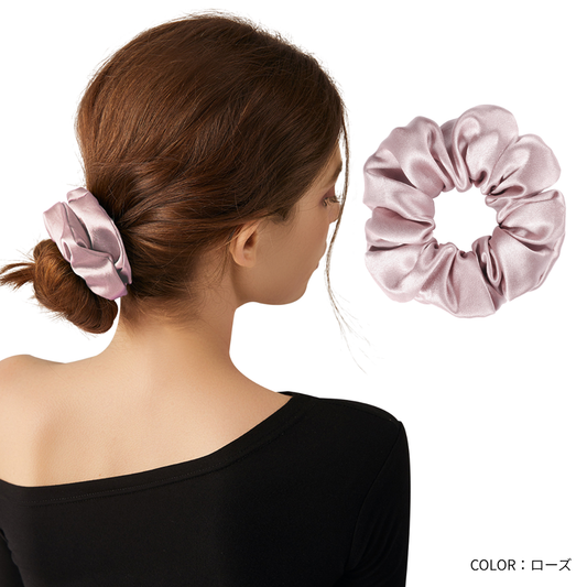 ［Utukky］シルク100％シュシュ｜跡がつきにくいヘアゴム