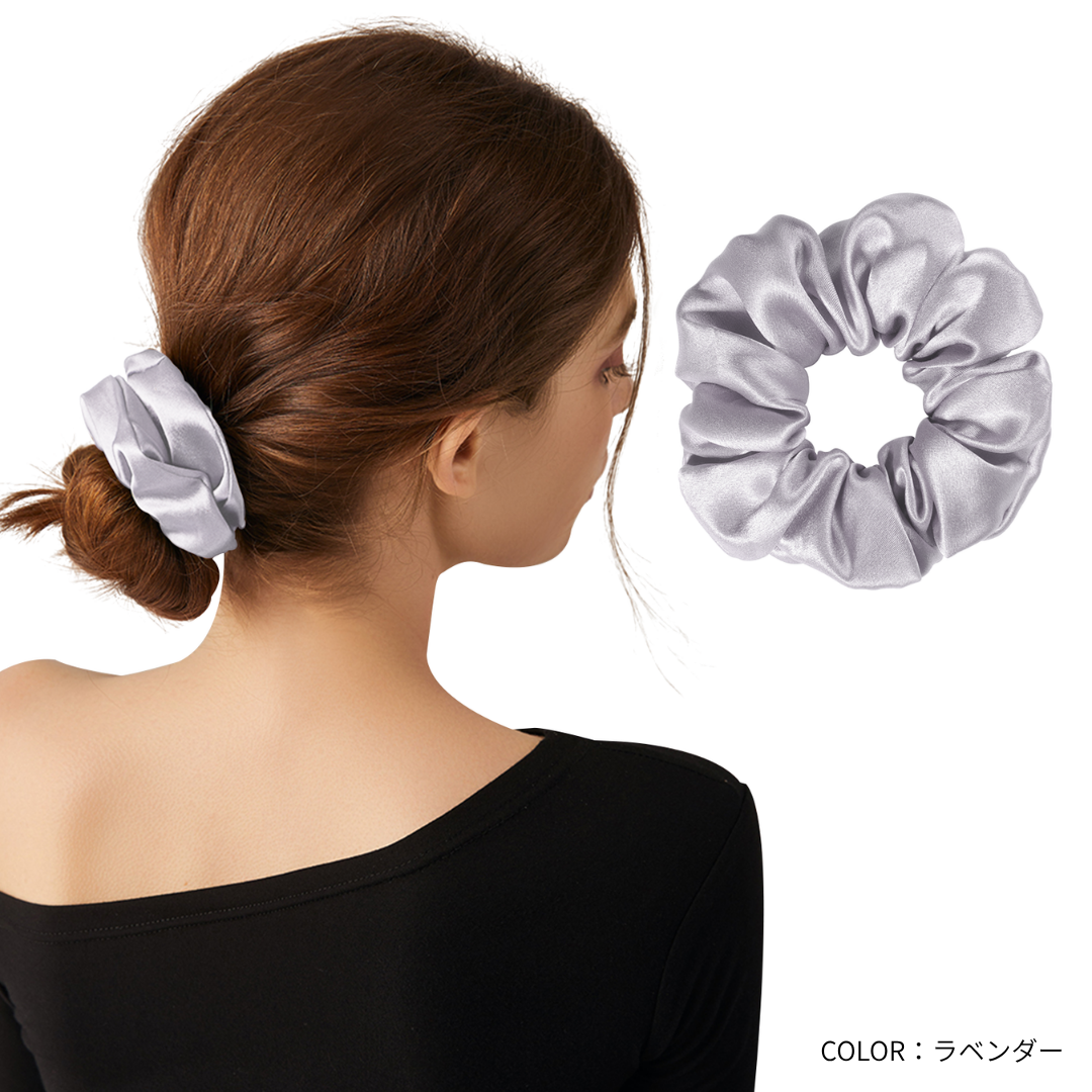 ［Utukky］シルク100％シュシュ｜跡がつきにくいヘアゴム