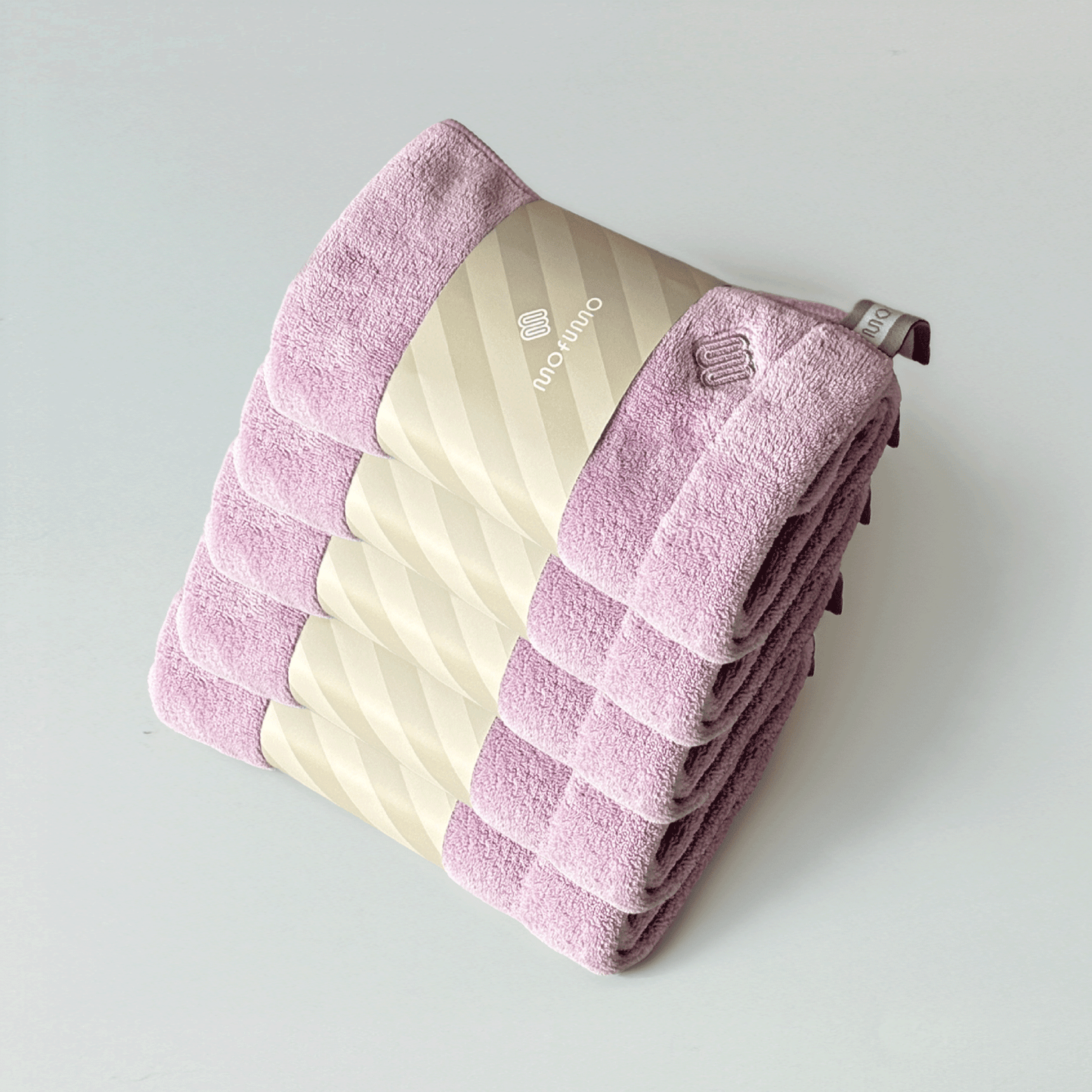 [mofumo] おうち仕様：美髪専用ナイトケアタオル5枚セット（フロスティ／ベリー）