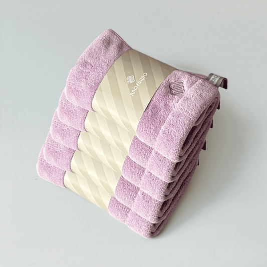 [mofumo] おうち仕様：美髪専用ナイトケアタオル5枚セット（フロスティ／ベリー）