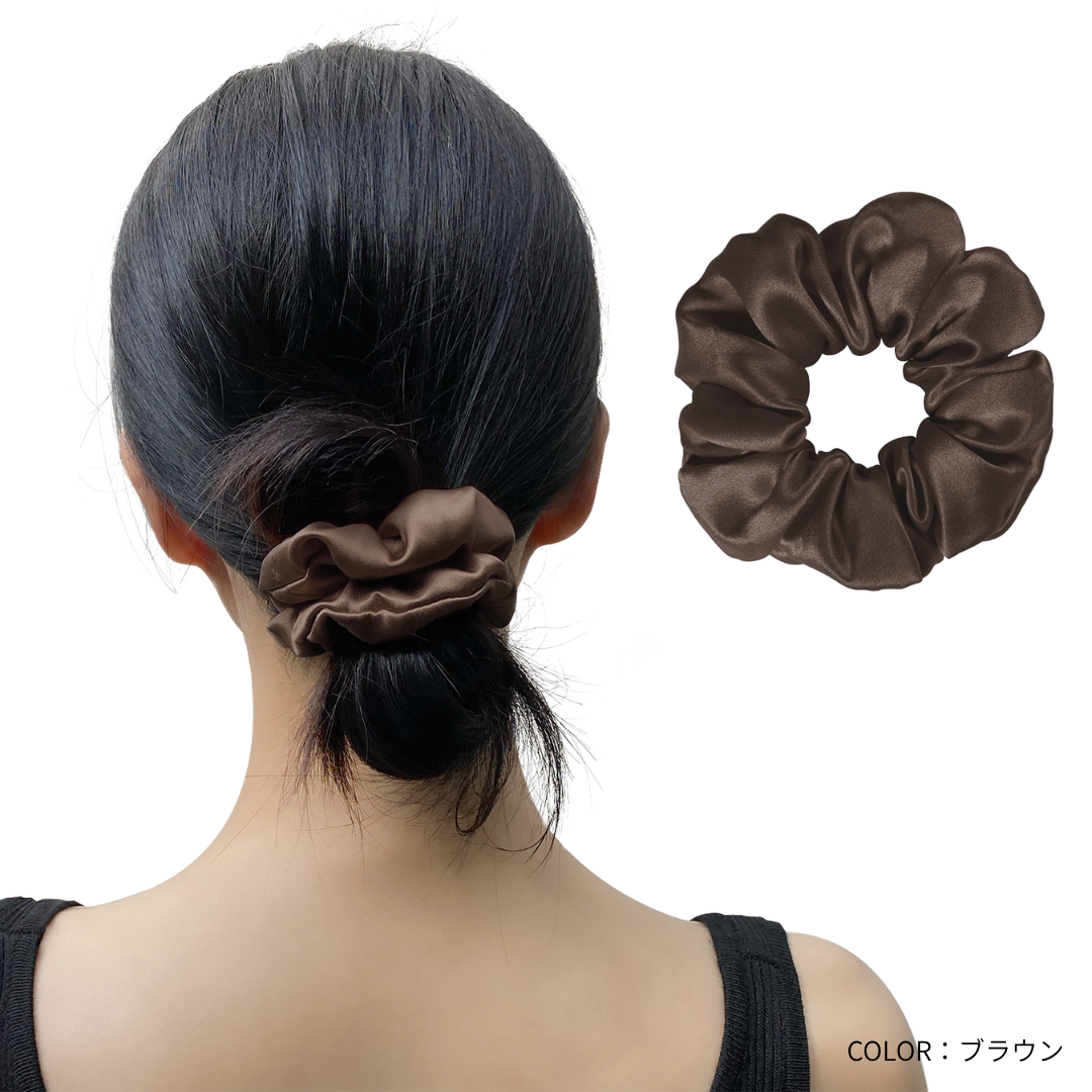 ［Utukky］シルク100％シュシュ｜跡がつきにくいヘアゴム